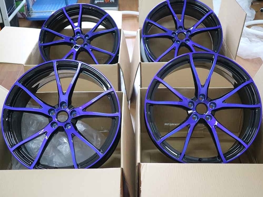22x10.5 Camisas forjadas personalizadas en negro y azul 1-PC para Audi RS4