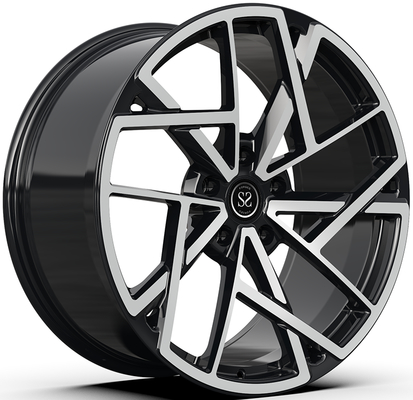 BMW M5 F90 Gloss Negro Diamante de corte de la cara 21x10 y 21x11 llantas forjadas