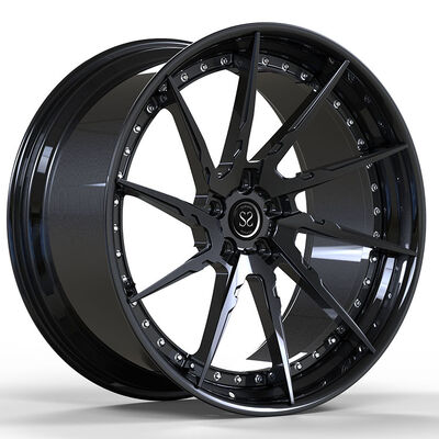 Llantas forjadas de 2 piezas Gloss Black 22x9.5 y 22x10 para 22x9.5ET20/22x10ET28 5x112/66.6
