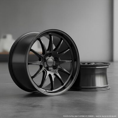 Gloss negro de 2 piezas ruedas forjadas de aluminio PCD 6061 T6 personalizado para Toyota Supra 1994