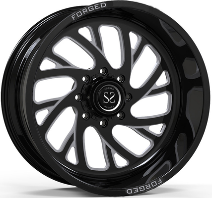 El negro brillante trabajó a máquina 4x4 las ruedas modificadas para requisitos particulares 20X12 Y -44 bordes de 4x4 Off Road