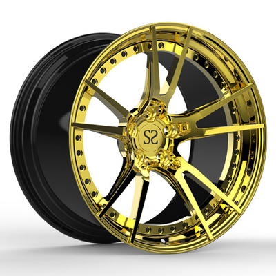 ruedas forjadas de pulido de oro del Bmw M6 Pcd 139.7m m de la pulgada de 2 pedazos 20x10