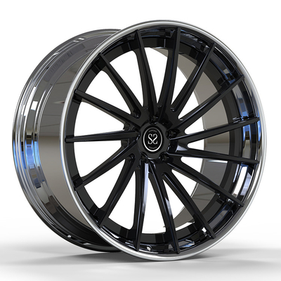 Audi Rs6 5 X 112 Llantas 6061-T6 Aleación de aluminio 20 pulgadas 2 piezas Llantas pulidas Barril pulido + Disco negro