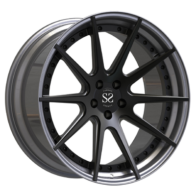 el aluminio 20x10 2 pedazos forjó el centro Matte Black Barrel Polished de las ruedas T6