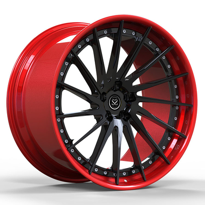 5x130 llantas para Porsche 911 996 Brillante Negro + Rojo 2 PC Forjado llantas de aleación de aluminio Staggered 19 y 20 pulgadas