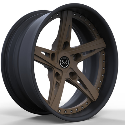 centro de bronce Matte Black Face Forged Rims 20x9 de 2 pedazos ruedas direccionales del defensor de la aleación de 20 pulgadas