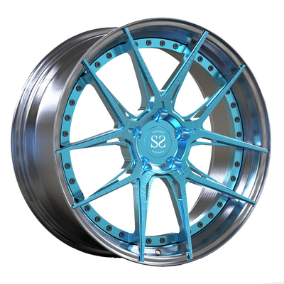 Para la PC de VW T5 2 forjada el centro cepilló las ruedas azules que 21inch pulió bordes del coche de la aleación