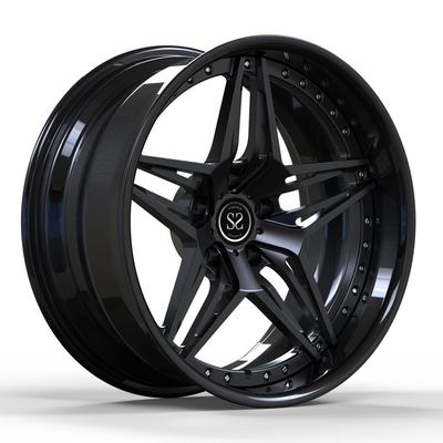 La PC negra de Chevy Nova 2 de la aleación forjó 18inch escalonado las ruedas 19inch 18x8 19x9