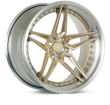 3 negro brillante forjado de las ruedas 24inch del estilo de Vossen del pedazo para los bordes de lujo del coche