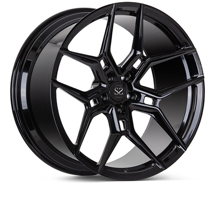 24 pulgadas 1 pedazo forjaron el negro brillante EVO4 Monoblock de las ruedas para los bordes del coche S6